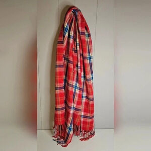 Hollister Red Plaid Blanket Scarf